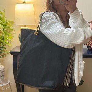 Gucci Cansvas Black Tote Bag